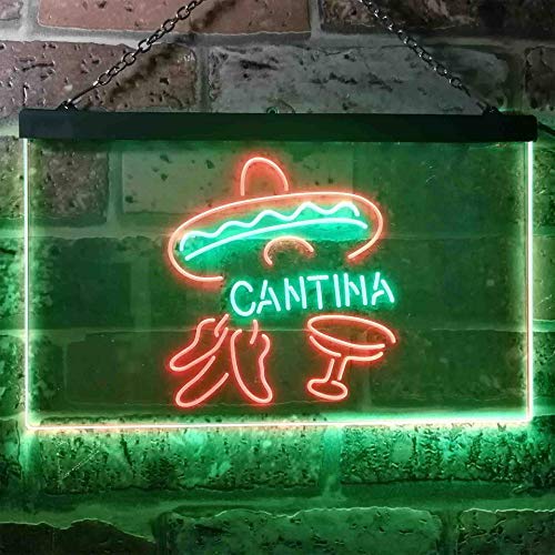 Mexican Bar Beer Cantina Dual LED Neon Light Sign